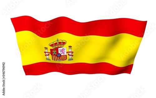Free Download The flag of Spain. Official state symbol of the Kingdom of Spain. Concept: web, sports pages, language courses, travelling, design elements. 3d illustration - GFXLoad