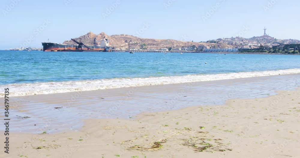 Chile Coquimbo promontory of the city seen from the bay of La Herradura