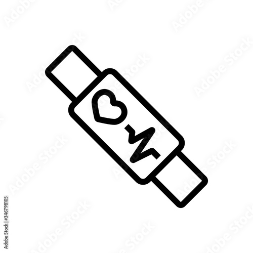 blood pressure monitor bracelet on hand icon vector outline illustration