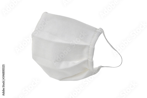 Medical white mask for protection against flu diseases. Surgical protective face mask on white background. COVID protection syndrome coronavirus. corona virus disease 2019, COVID-19 pandemic. photo