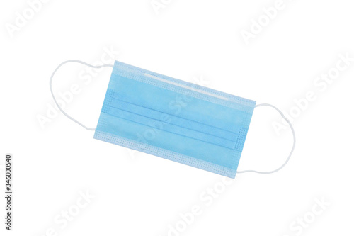 Blue Medical Disposable breath filter Face Mask with covid-19 with earloop. Covid-19 - Wuhan Novel Coronavirus pneumonia COVID-19. Surgical protective antiviral mask. Medical respiratory bandage face. photo