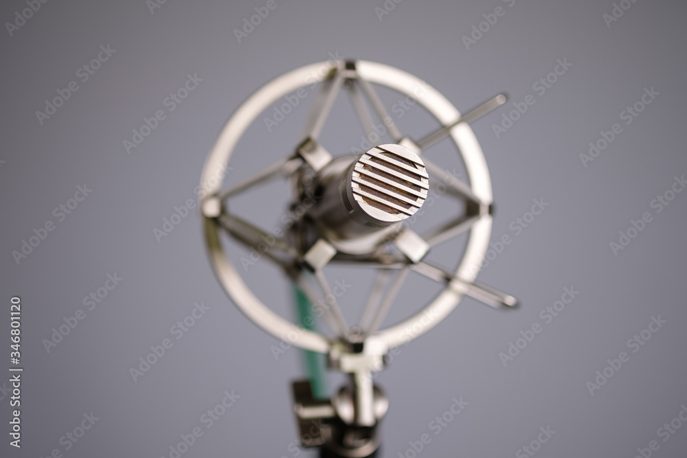 Small diaphragm condenser microphone in shock-mount Small diaphragm condenser microphone in shock-mount