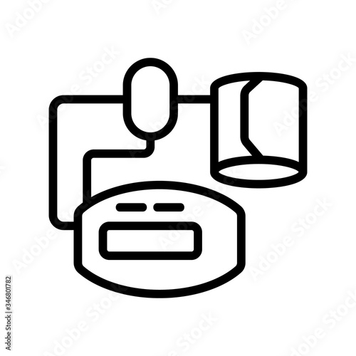 semi automatic tonometer with cuff pear and electronic display icon vector. semi automatic tonometer with cuff pear and electronic display sign. isolated contour symbol illustration