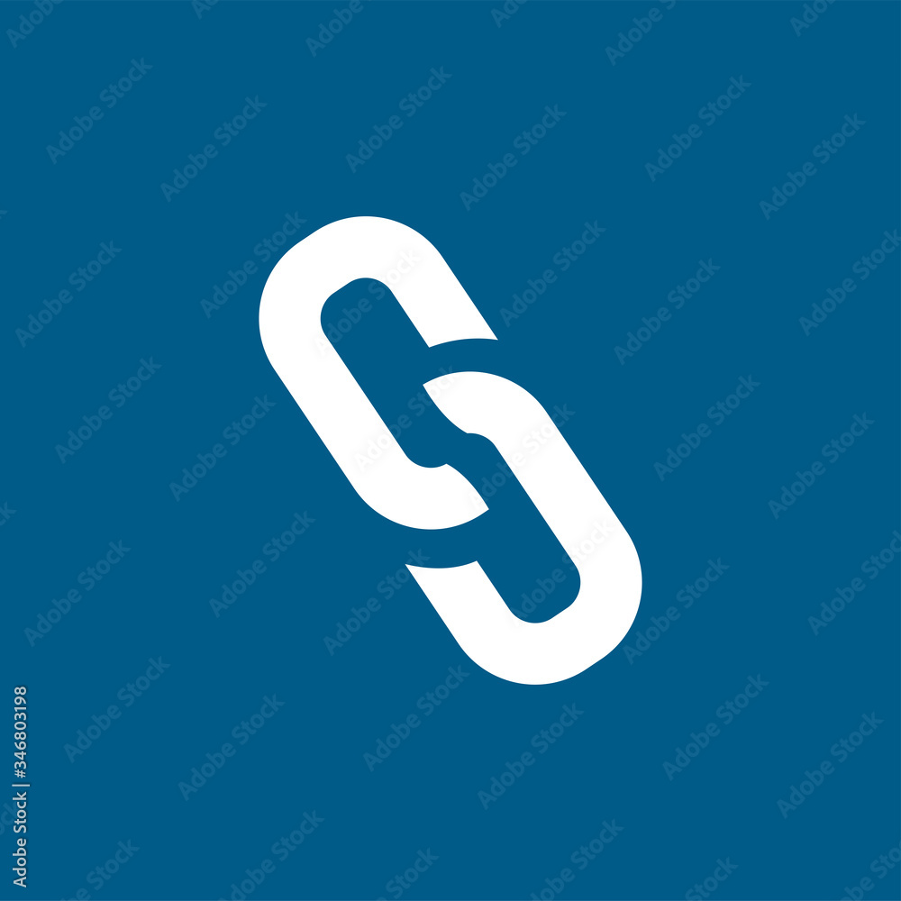 Link Icon On Blue Background. Blue Flat Style Vector Illustration Link Icon On Blue Background. Blue Flat Style Vector Illustration