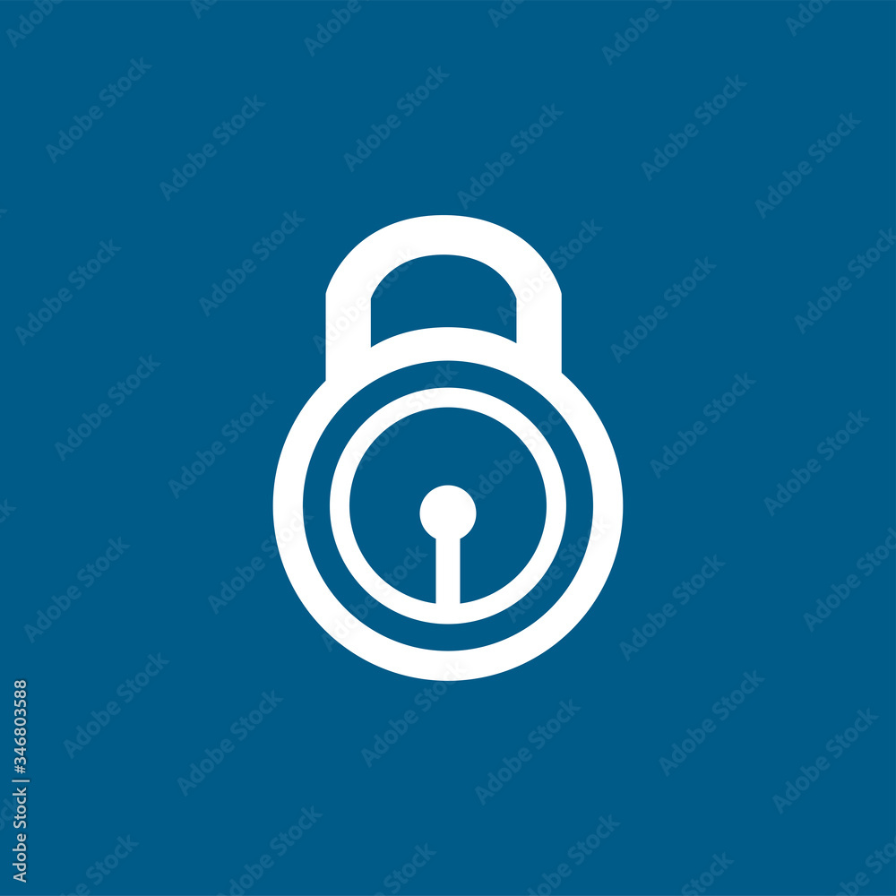 Lock Icon On Blue Background. Blue Flat Style Vector Illustration Lock Icon On Blue Background. Blue Flat Style Vector Illustration