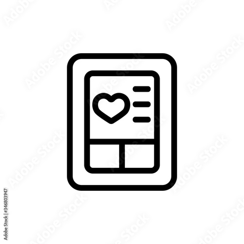electronic display with tonometer buttons icon vector. electronic display with tonometer buttons sign. isolated contour symbol illustration