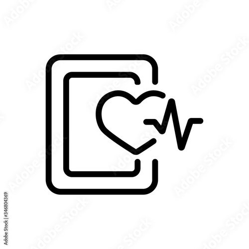 cardio diagnosis icon vector. cardio diagnosis sign. isolated contour symbol illustration