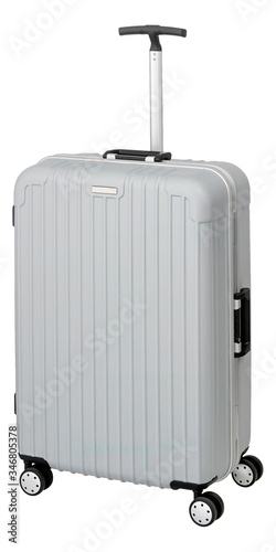 Grey hardshell suitcase / trolley with clipping path