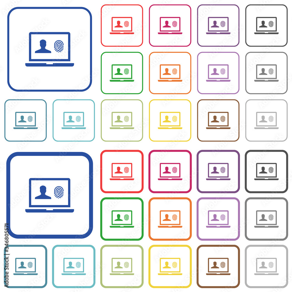Criminal background check outlined flat color icons Criminal background check outlined flat color icons