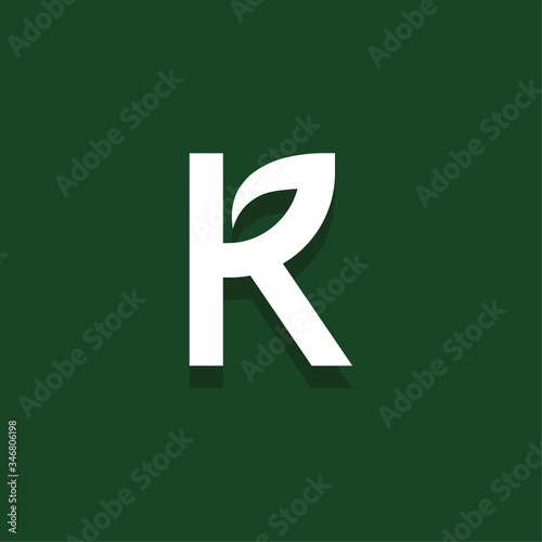 Vector Leaf Letter Design K