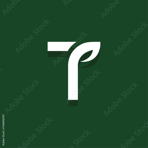 Vector Leaf Letter Design T photo