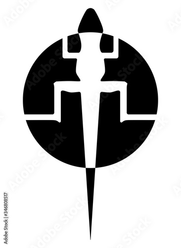 Silhouette of a lizard. Tattoo, logo, sign, vector illustration