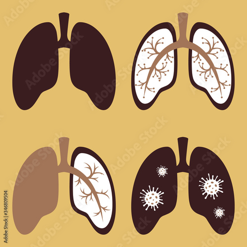 An icon that can be used as a web design template. Vector image of the respiratory tract. COVID-19 virus. Prevention of coronavirus.