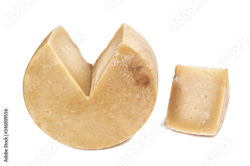 round head of parmesan on white