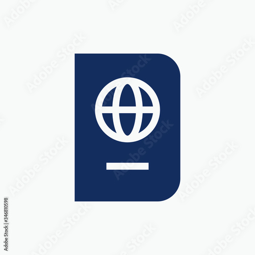 World passport with line vector minimalistic icon. Legal tourism pay vector symbol. Document cover icons set for web design. Travel concept flat icons for app design. Id emigration sign