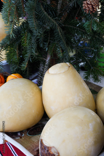 Branza de burduf, traditional sheep's milk cheese from south of Transilvania, Romanian cheese photo