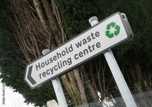 A sign showing a Household waste recycling centre photo