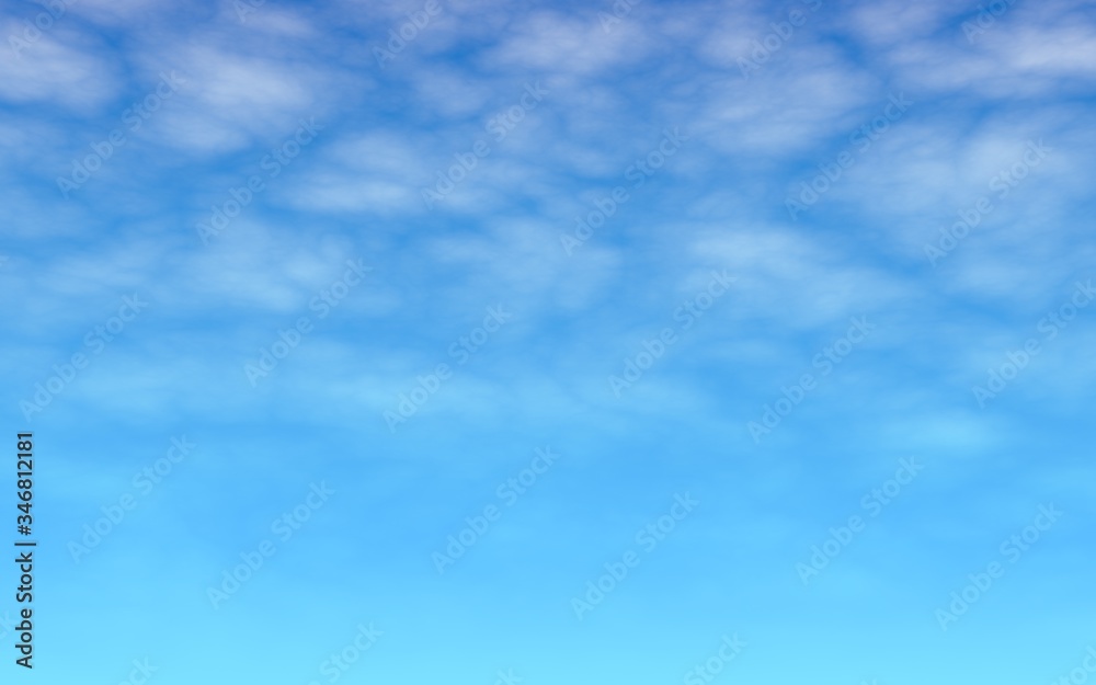 Blue sky background with white clouds. Cumulus white clouds in the clear blue sky in the morning. 3D illustration Blue sky background with white clouds. Cumulus white clouds in the clear blue sky in the morning. 3D illustration