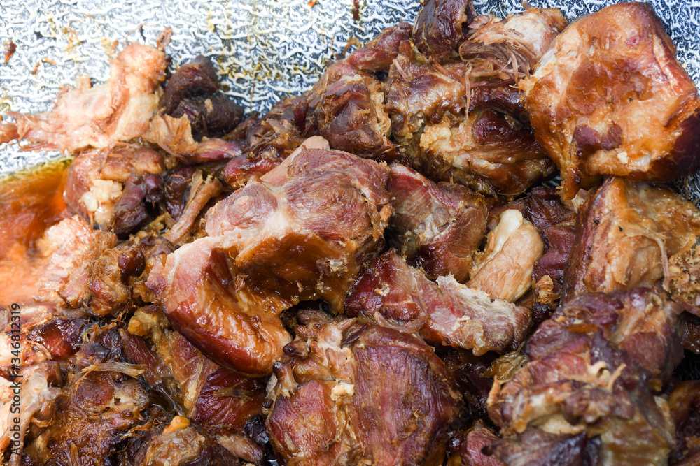 Chef grilling meat during cookout picnic or food event. Meat mix variety, Labour Day, 1 Mai Chef grilling meat during cookout picnic or food event. Meat mix variety, Labour Day, 1 Mai