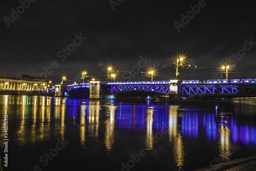 night view of Saint Petersburg russia