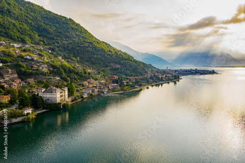 Wallpaper Mural Domaso, Como Lake, Italy, aerial view Torontodigital.ca