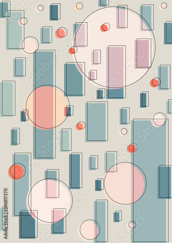 Flat vector of minimal geometric background in vintage color theme.