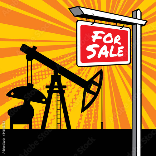 Oil production. Oil rigs, sales, falling oil and gas prices. Stock market crisis due to the coronavirus epidemic. Ecology, land resources.
