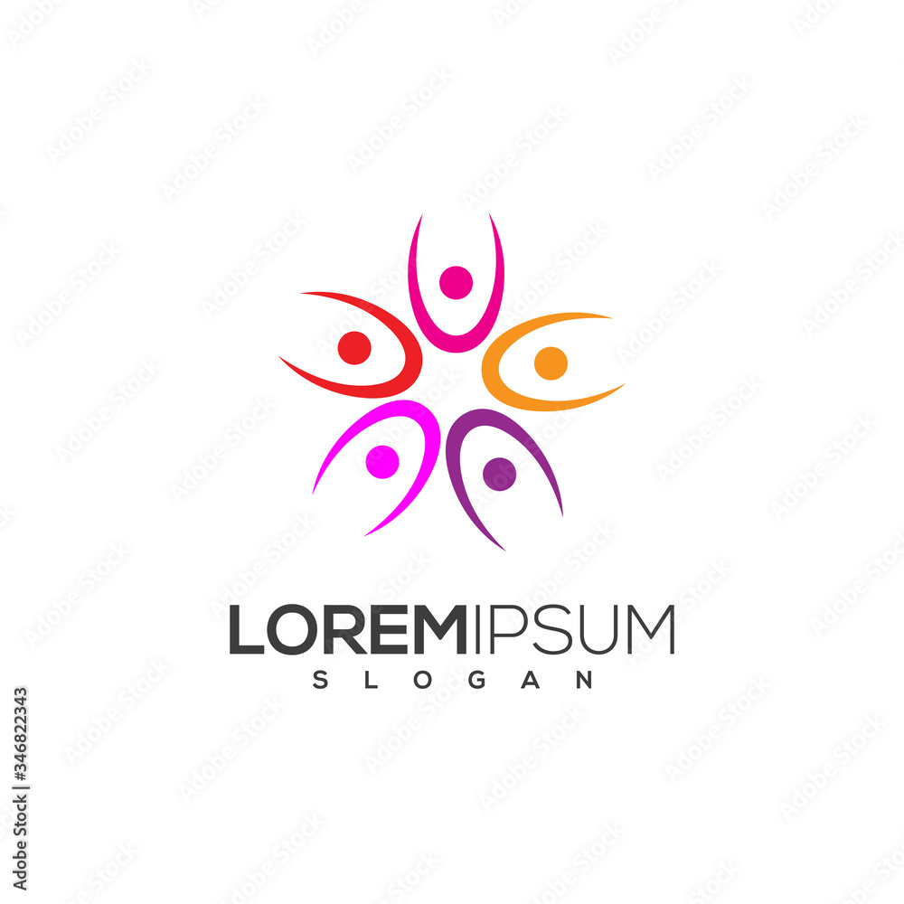 Community logo design inspiration vector template, Social relationship Human social, unity, together, connection logo template