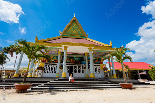 Tourit inl khmer temple Mekong Delta photo