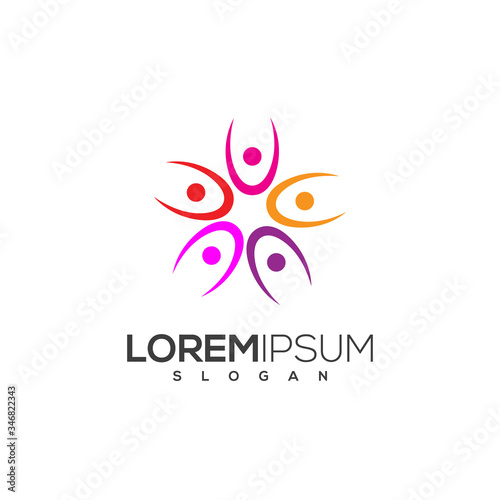 Community logo design inspiration vector template, Social relationship Human social, unity, together, connection logo template