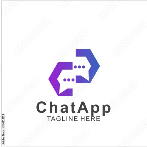 Abstract chat app logo design