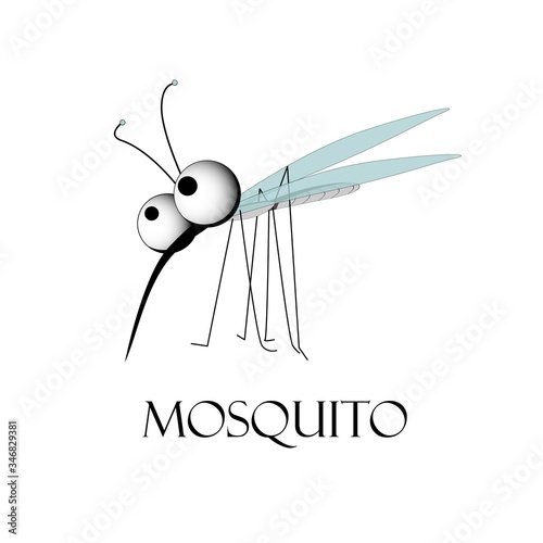 CUTE CHARACTER OF A mosquito. Blood sucking insect. The carrier of disease. Vector illustration..