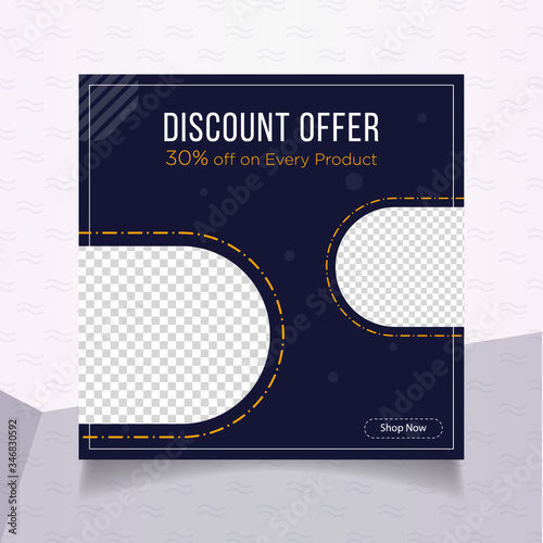Promotional discount offer social media banner for business ad