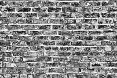 Bricks background surface. Black and white retro style. photo