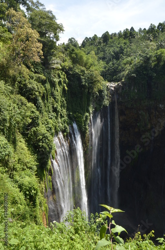 Beautiful autumn landscape waterfall in indonesia