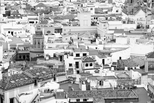 Sevilla. Black and white retro style.