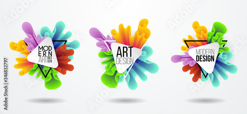 Colorful dynamic fluid design for logo, presentstion and flyers photo