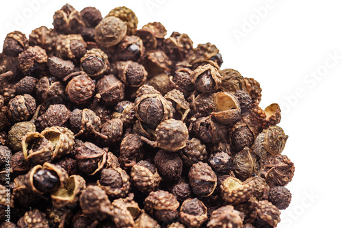 Mala seed closeup macro, Chinese ingredient for food, include clipping path