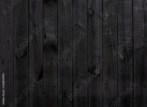 Black wood texture background coming from natural tree. Old wooden panels that are empty and beautiful patterns.