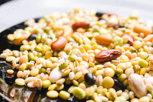Soaked legumes on a plate
