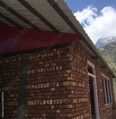 antique Brick house in mountains