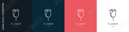 Set of flower logos. Collection. Modern design. Minimalism. Vector illustration
 #346839386