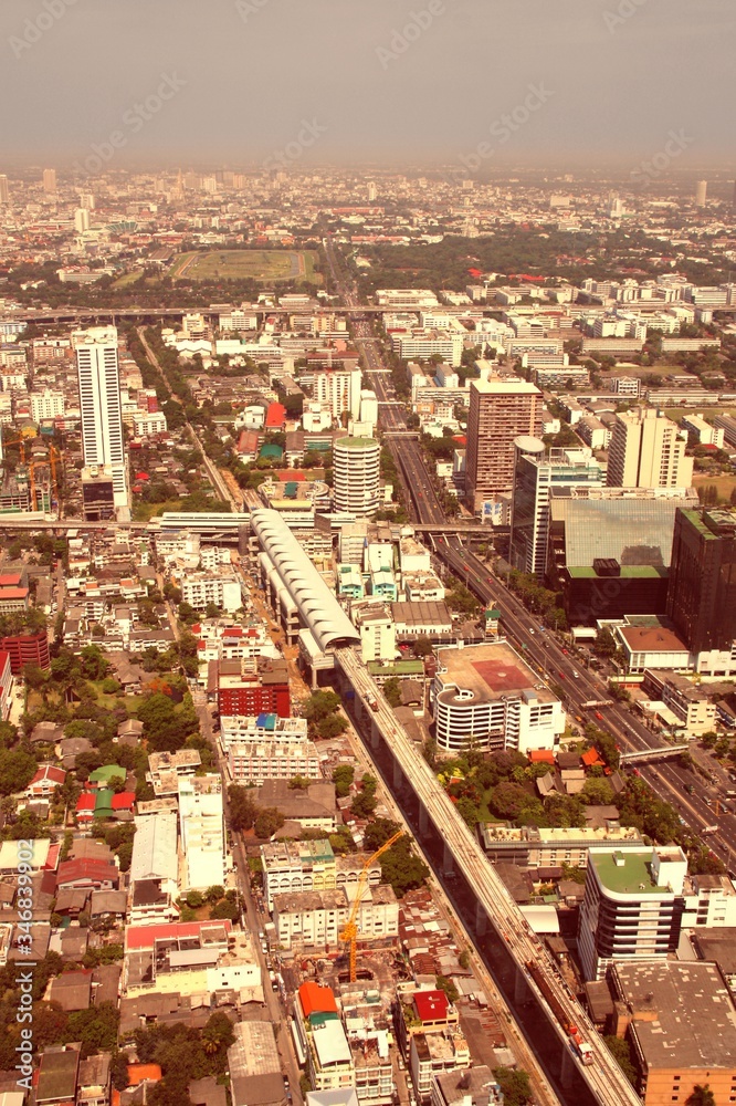Bangkok city. Vintage filtered colors style.