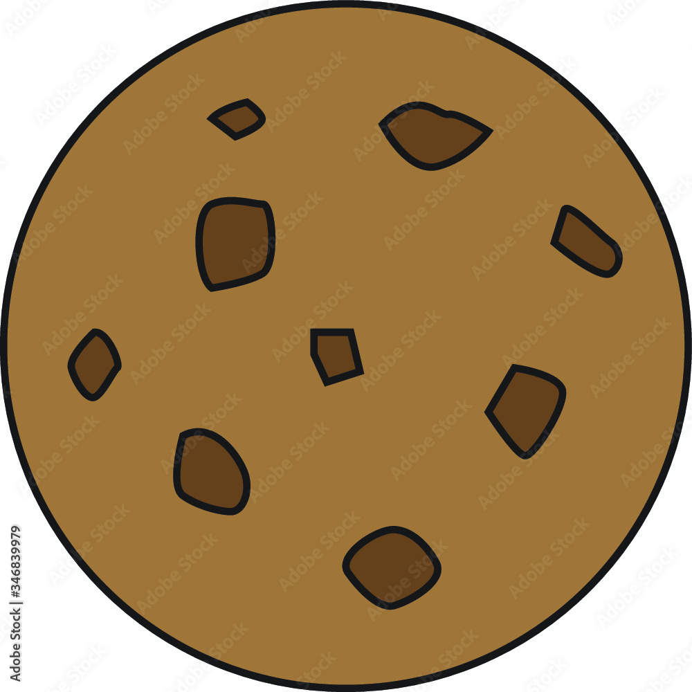 Fototapeta premium Chocolate chip cookie vector icon