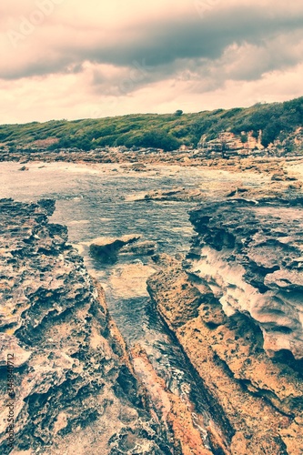 Australia beach - Jervis Bay. Vintage filtered colors style.