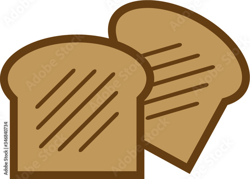 Toast crisp bread slice vector icon