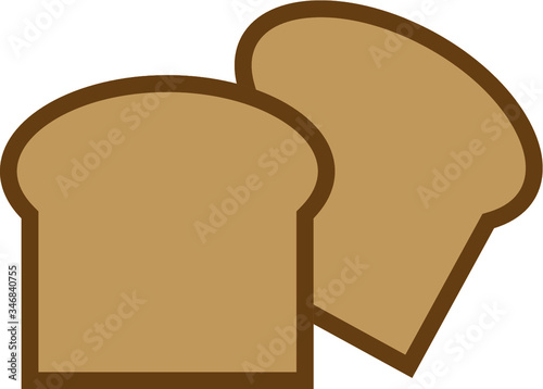 Toast crisp bread slice vector icon