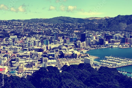 Wellington, New Zealand. Vintage filtered colors style. © Tupungato