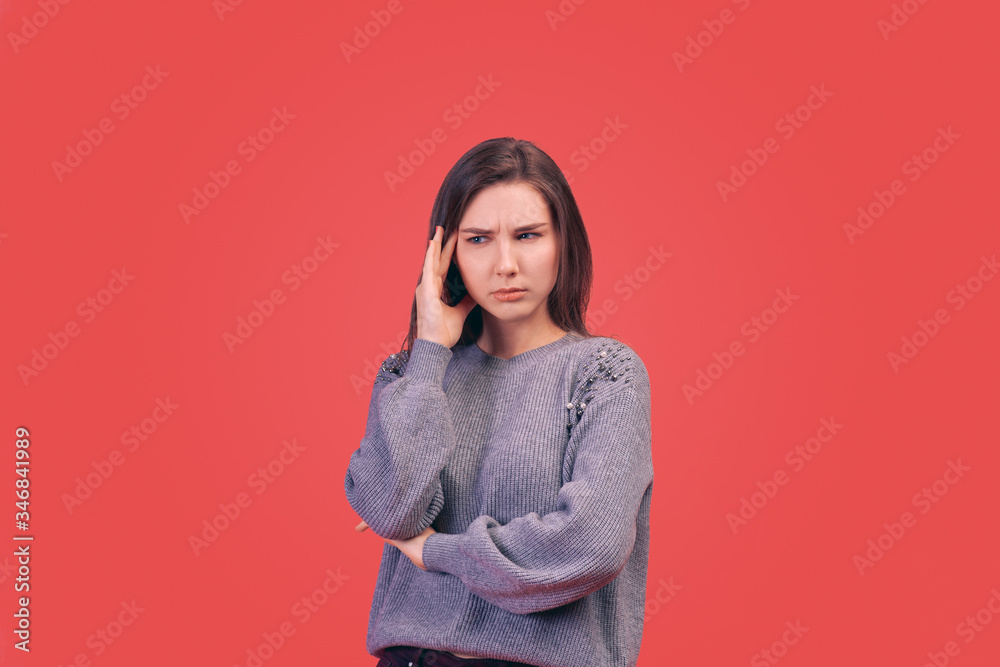 female massaging temples fingers soothe migraine female massaging temples fingers soothe migraine