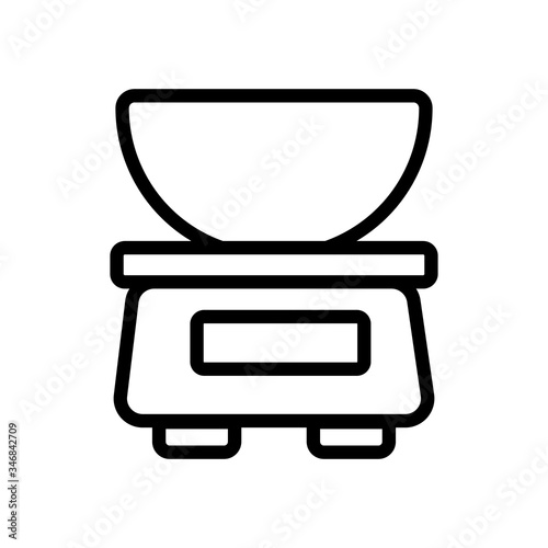 commercial scales with weighing bowl icon vector. commercial scales with weighing bowl sign. isolated contour symbol illustration